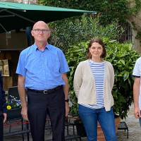 von links nach rechts: stellvertretender Vorsitzender Hans Bauer, 1. Vorsitzender Volkmar Prößdorf, Kassiererin Stefane Mahlmeister, stellvertretender Vorsitzender Armin Hehn